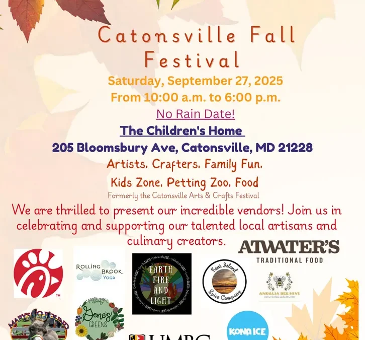 This Saturday! Join me for some family fun at the Catonsville Fall Festival!